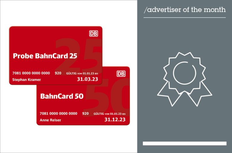 Die BahnCard ist „Advertiser of the month“